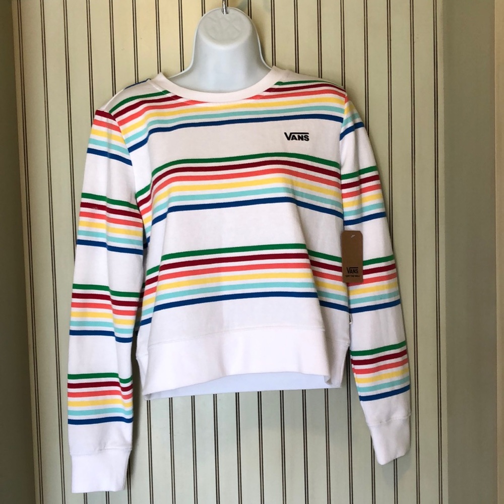 Vans Fleece Lined Rainbow Stripe Pullover